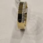 Gold Plated Plain Ring With White zircon - 1 Pc Delight For Women