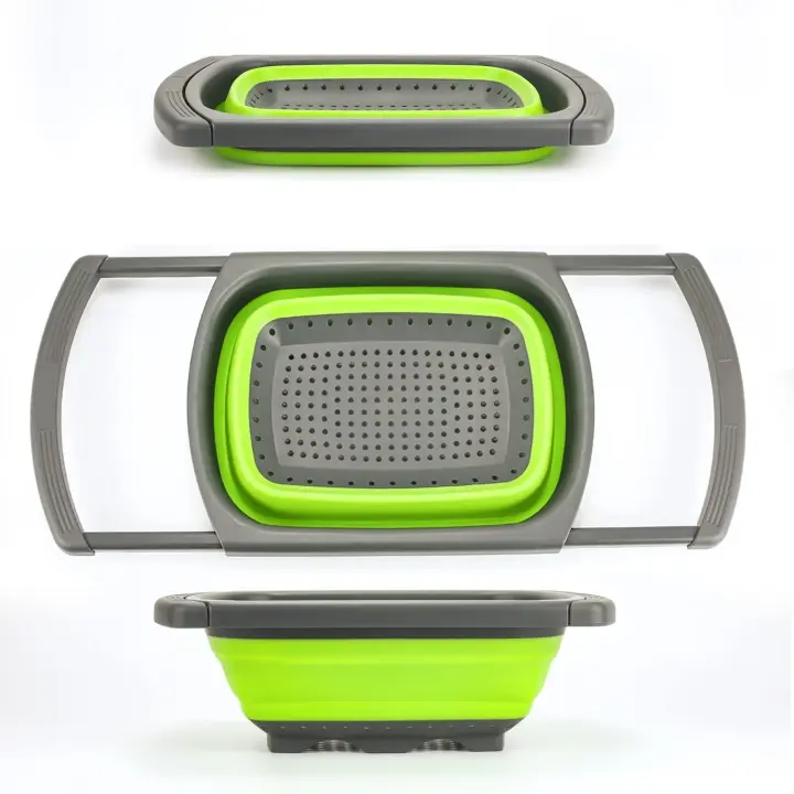 Collapsible Silicone Colander & Strainer – Quick Drain Kitchen Basket for Fruits, Vegetables & Pasta