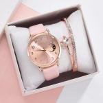 Foreign Trade New Women's Personlized Bracelet Combination Suit Moon Pattern Digital Dail 2Pcs Fashion Quartz Women's Watch