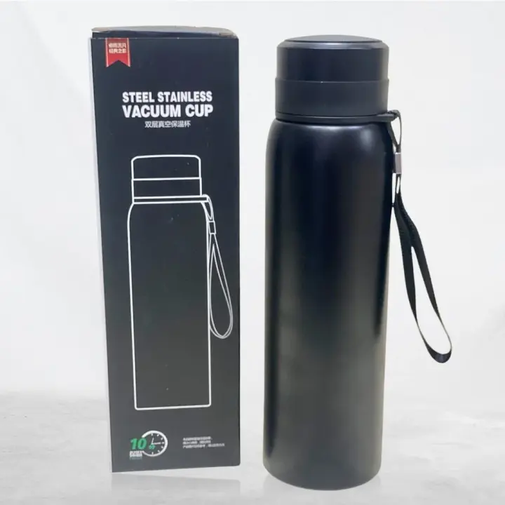 750ml Stainless Steel Vacuum Flask – 304 Steel Double Wall Insulated Bottle for Hot & Cold Beverages | Leakproof with Carry Strap