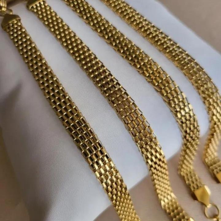 1 Pc Plain Gold Plated Chain Bracelet