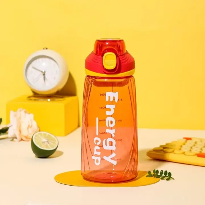 750ml Energy Cup Water Bottle | Leak-Proof Gym School Office BPA-Free Plastic Bottle with Lock Cap for Boys Girls